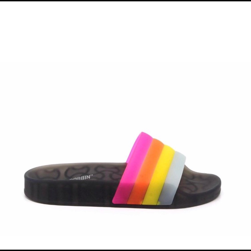 **NWT** / black and multi color Slides